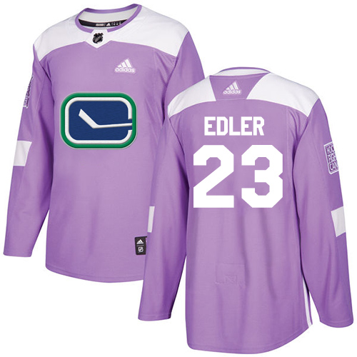 Adidas Canucks #23 Alexander Edler Purple Authentic Fights Cancer Stitched NHL Jersey